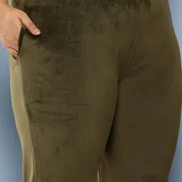 Aarika Plus Size Embellished Pure Cotton Velvet Kurta with Trousers & With Dupatta image 4