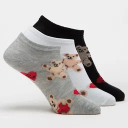 J Style Women Pack Of 3 Ankle-Length Socks-picture-13