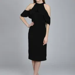 DODO & MOA Black Slim Fit Midi Dress-picture-19