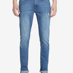 JADE BLUE Men Mid-Rise Slim Fit Low Distress Light Fade Stretchable Jeans image 1