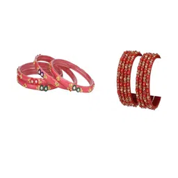 Somil Combo Of 2 Set Handmade Glass Bangles-picture-36