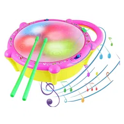 YAMAMA 3D Musical Flash Drum with Lights Toys for Kids - Multicolour-image-36