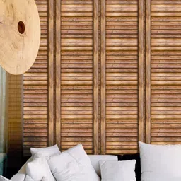 JAAMSO ROYALS Brown Wooden Peel & Stick Wallpaper (200 cm X 45 cm) -Pack of 1 image 1