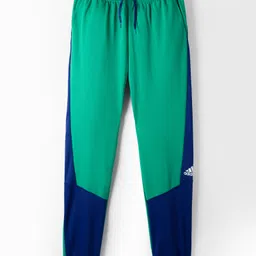 Adidas Kids Knit Full Length Cut & Sew Track Pant with Brand Logo Print - Green-picture-10