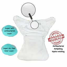 Dumbledo Premium Newborn Cloth Diaper with Integrated Cotton Insert - Antibacterial, Hypoallergenic, Smell-Free - Adjustable Fit for 0 to 6 months, Pack of 1 image 2
