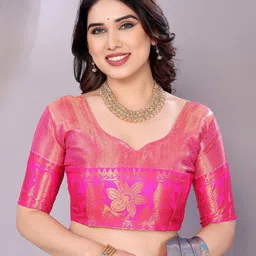 yourwish Ethnic Motifs Zari Silk Cotton Banarasi Saree image 5