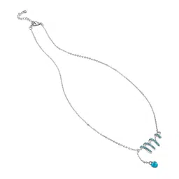 Oviya Rhodium-Plated Wave of Friendship and Heart Pendant with Chains image 4