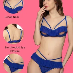 LoveAasan Ruffle Mesh Open Cup Baby Doll image 2