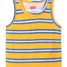 Babyhug 100% Cotton Sleeveless Antibacterial Sando Stiped & Cheetah Print Pack of 3 - Multicolour image 4