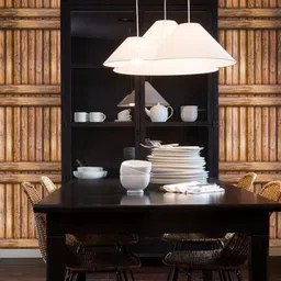 JAAMSO ROYALS Brown Wooden Peel & Stick Wallpaper (200 cm X 45 cm) -Pack of 1 image 5