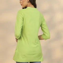 Libas Floral Embroidered Thread Work Thread Work Straight Kurti image 2