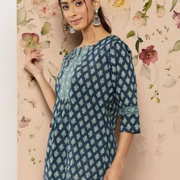Libas Floral Printed Pure Cotton Empire Kurti image 3