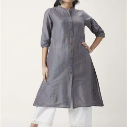Rangmanch by Pantaloons Grey Printed A Line Kurta image 1