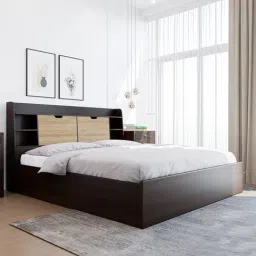 Nilkamal Riva Black Engineered Wood King Size Bed with Storage-picture-32