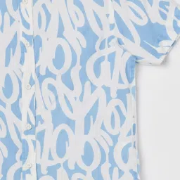 Fame Forever by Lifestyle Boys Blue Printed Shirt image 3