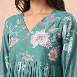Marigold Lane Green Regular Fit Floral Print Kurta image 5