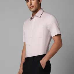 Louis Philippe Light Purple Cotton Regular Fit Printed Shirt image 3