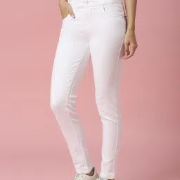 HJ HASASI White Mid Rise Jeans image 3