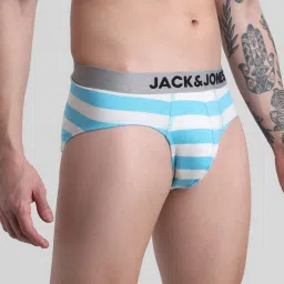 Jack & Jones Blue Striped Briefs image 3