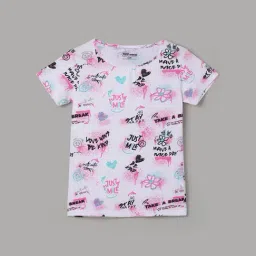 Fame Forever by Lifestyle Girls White Cotton All Over Print T Shirt-picture-22