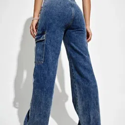 Kotty Blue Cotton Lycra Solid Jeans image 2