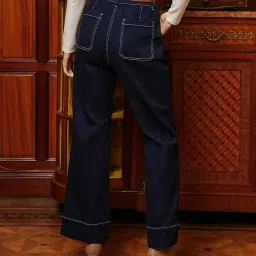 Kotty Blue Cotton Lycra Solid Jeans image 2