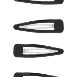 Accessorize London Black Plain Snap Hair Clips Pack of 4-image-11
