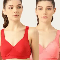 Lady Lyka Multicolor Non Wired Padded Sports Bra (Pack Of 2)-picture-19