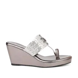 Inc.5 Women's Pewter Toe Ring Wedges image 1