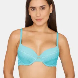 Zivame Light Blue Under-wired Padded Push-up Bra-picture-28