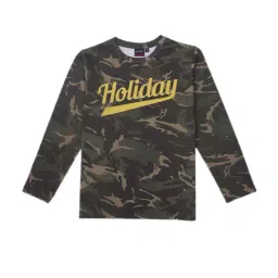 Gini & Jony Boys Green & Yellow Camouflage Full Sleeves T-Shirt-picture-46