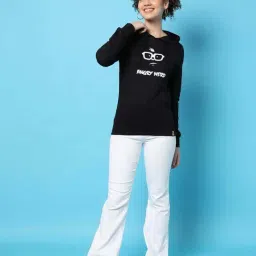 Campus Sutra Black Cotton Graphic Print Sweatshirt-picture-30