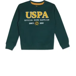 U.S. Polo Assn. Kids Dark Green Printed Full Sleeves Sweatshirt-picture-29