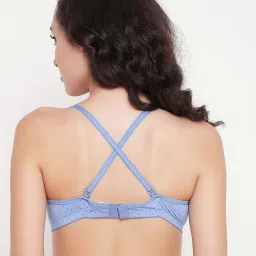 Clovia Blue Printed Bra image 3