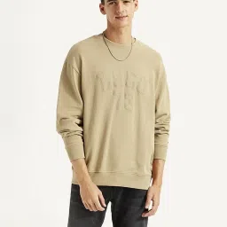 Levi's Beige Cotton Regular Fit Self Pattern Sweatshirt image 3