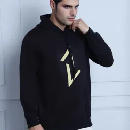 Mack Jonney Black Fleece Regular Fit Graphic Hooded Sweatshirt image 3