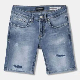Antony Morato Kids Blue Cotton Distressed Shorts-picture-37
