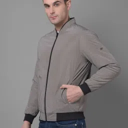 Crimsoune Club Grey Slim Fit Checks Bomber Jacket image 3