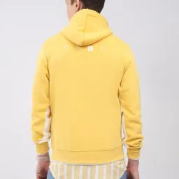 Monte Carlo Yellow Regular Fit Colour Block Hoodie image 2