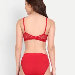 FIMS Black & Red Lace Work Bra Panty Sets - Pack Of 2 image 3