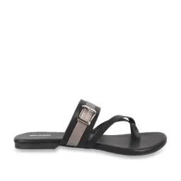 Walkway Women's Black Toe Ring Sandals image 1