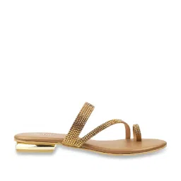 Metro Women's Antique Gold Toe Ring Sandals image 1