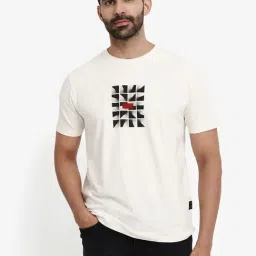 Rare Rabbit Off White Regular Fit Graphic T-Shirt-image-50