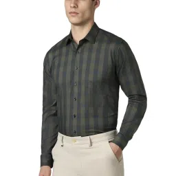 Van Heusen Green Slim Fit Checks Shirt image 3