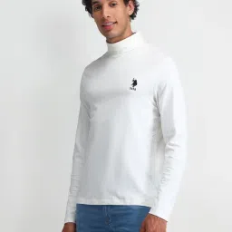 U.S. Polo Assn. Denim Co. White Cotton Slim Fit T-Shirt image 3