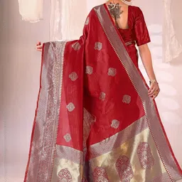 Moda Rapido Woven Design Zari Silk Cotton Kanjeevaram Saree image 5