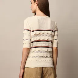 Only Cream Striped Top image 3