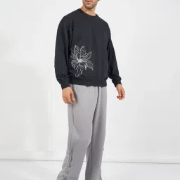 Styli Black Boxy fit Printed Sweatshirts image 3