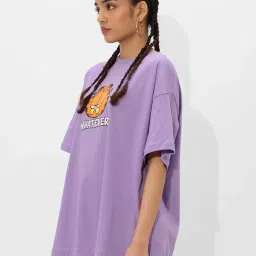 The Souled Store Purple Printed T-Shirt image 3