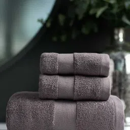 DDECOR Live Beautiful Grey Cotton 500 GSM Hand Towel - Set of 1 image 1